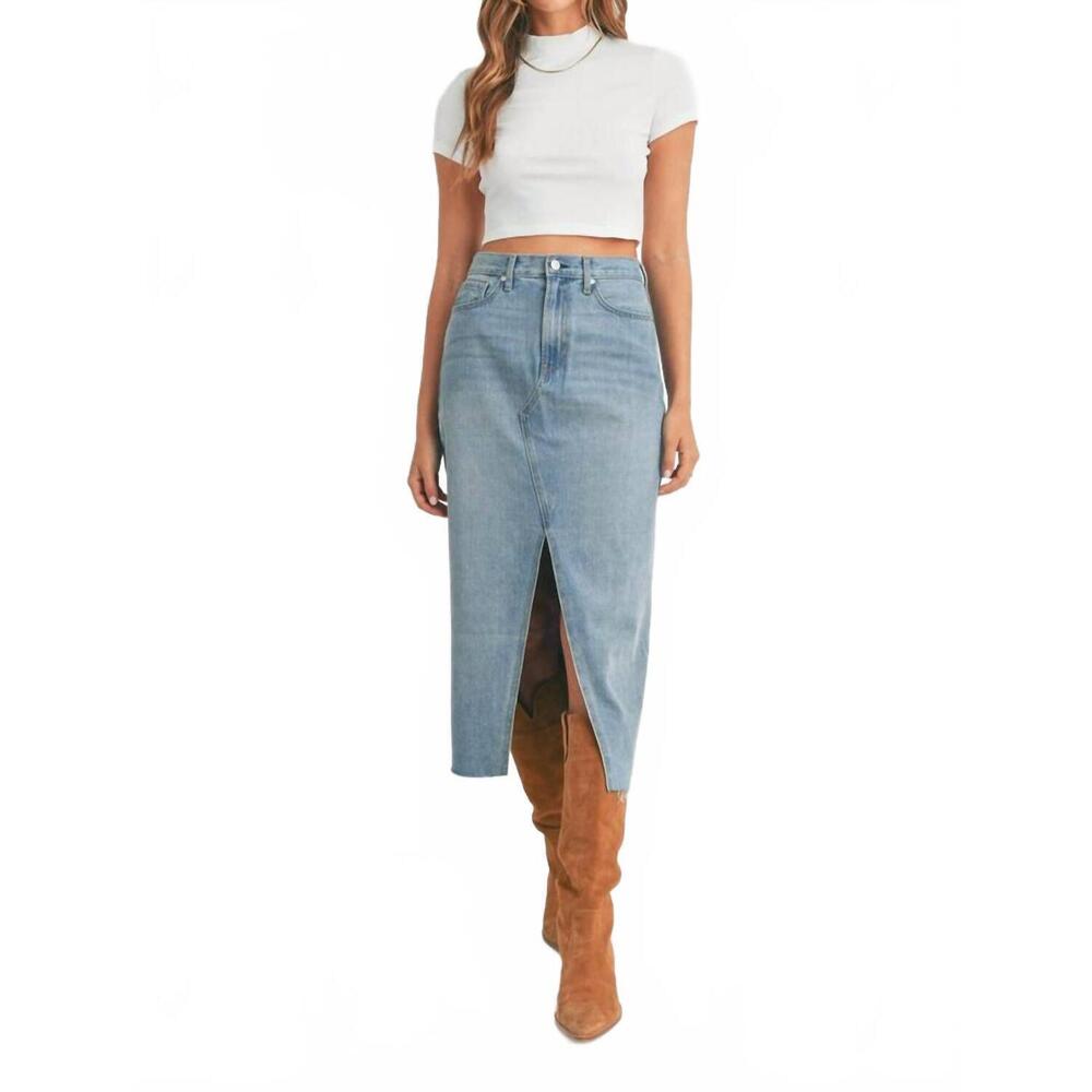 NEW JUST BLACK DENIM open slit skirt in denim - Picture 1 of 5